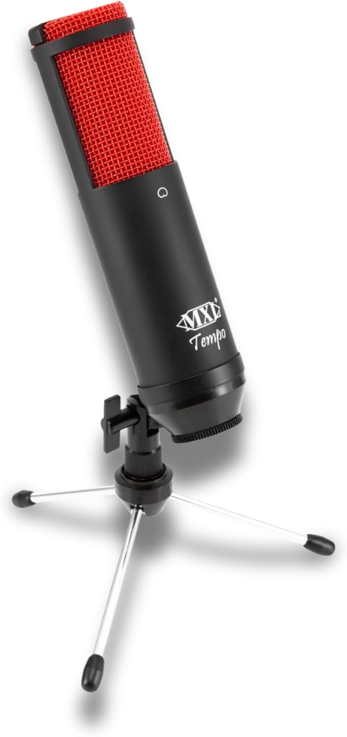 MXL TEMPO-KR Mac and PC Compatible USB 2.0 Powered Condenser Microphone - Black/Red
