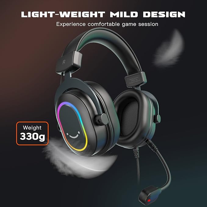 FIFINE Gaming Microphone and USB Streaming Headset Kit, PC Podcast Condenser Mic with Boom Arm, Pop Filter, Mute, Wired Headphones with 7.1 Surround Sound for Streaming, Twitch, Online Chat (A6T+H6)