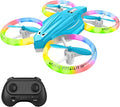 Drone for Kids with LED Light | Lisoco Indoor RC Drone with 360 Flip | 2 Batteries | Easy to Fly Mini Drone for Boys Girls Beginners | Flying Toy Gift (Light Blue)