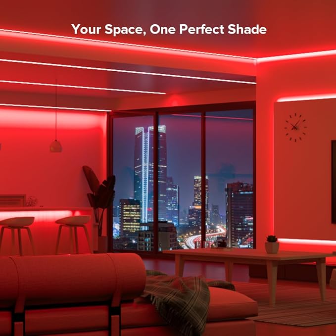 BTF-LIGHTING FCOB COB FOB LED Strip Lights 5V USB Powered 3.28FT 320LEDs Red Color 8mm Width Dimmable CRI 90+ with 3M Tape Flexible High Density for 3D Printer TV Backlight PC DIY Decor