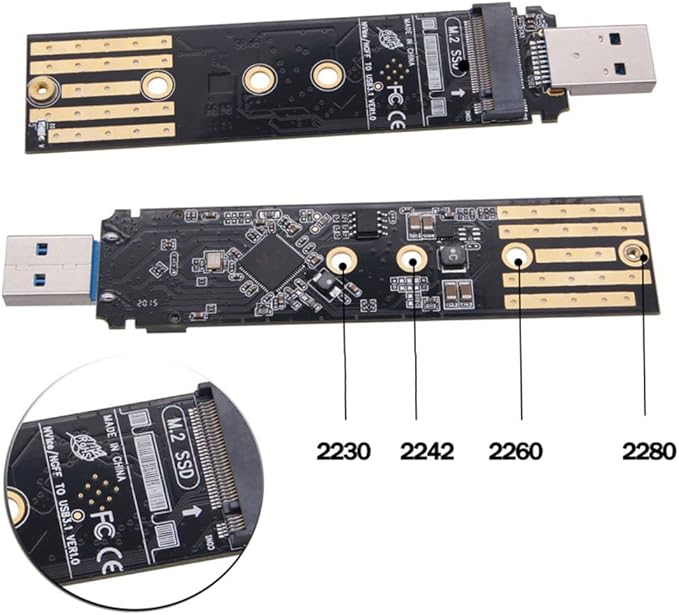 chenyang M.2 to USB 3.1 Adapter,NVME M-Key M.2 NGFF SATA SSD to USB 3.0 Type A Converter Adapter RTL9210B Chipset