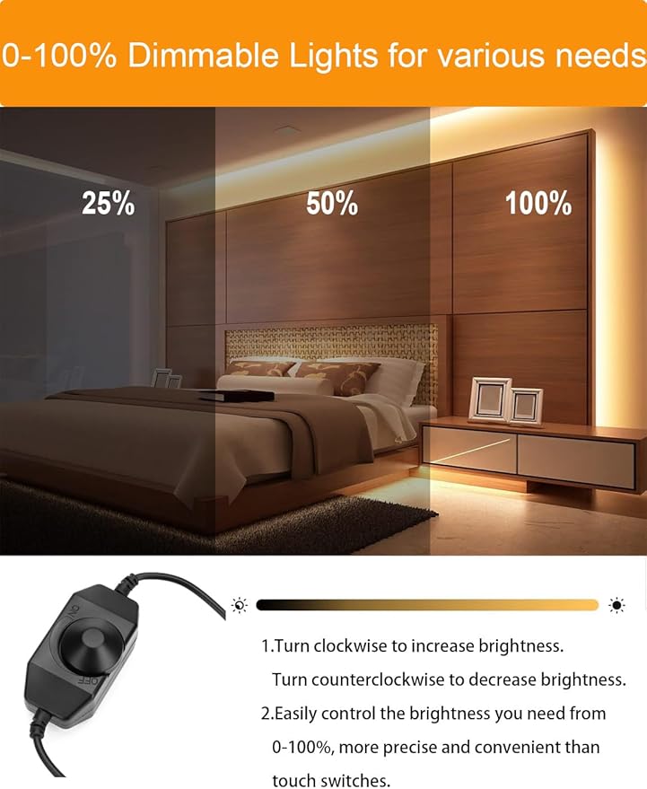 Neon Rope Lights, 32.8ft Warm White Dimmable LED Rope Lights, Cuttable Waterproof Flexible DIY LED Strip Lights for Bedroom, Indoor, Outdoor Decoration (Power Adapter Included)