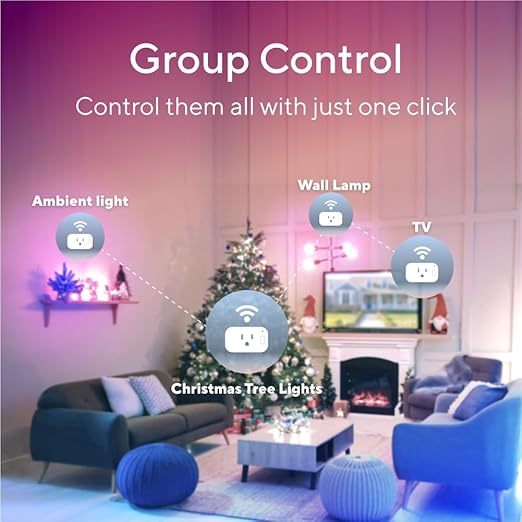 Smart Plug, Smart Home Outlet, 15A Ultra Efficient Smart Plug Compatible with Matter, Alexa, Google Home & IFTTT, 2.4GHz Wi-Fi Only, Remote Control, ETL Certified, 4Pack