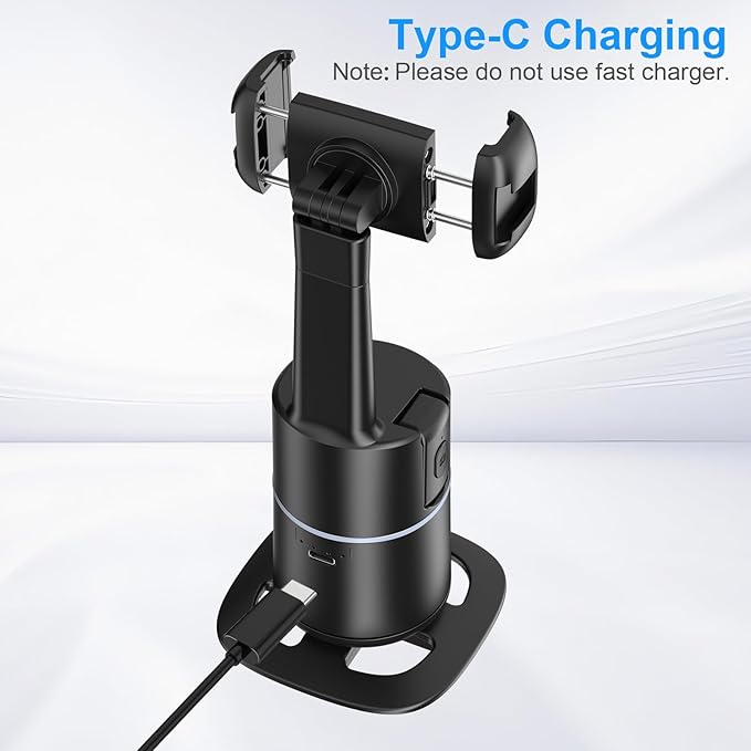Auto Face Tracking Selfie Stick Tripod for iPhone, 360° Auto Rotating Face Tracking Tripod, Gesture Control, No APP Required, Gimbal stabilizer for Smartphone, for Live Streaming Video, Recording