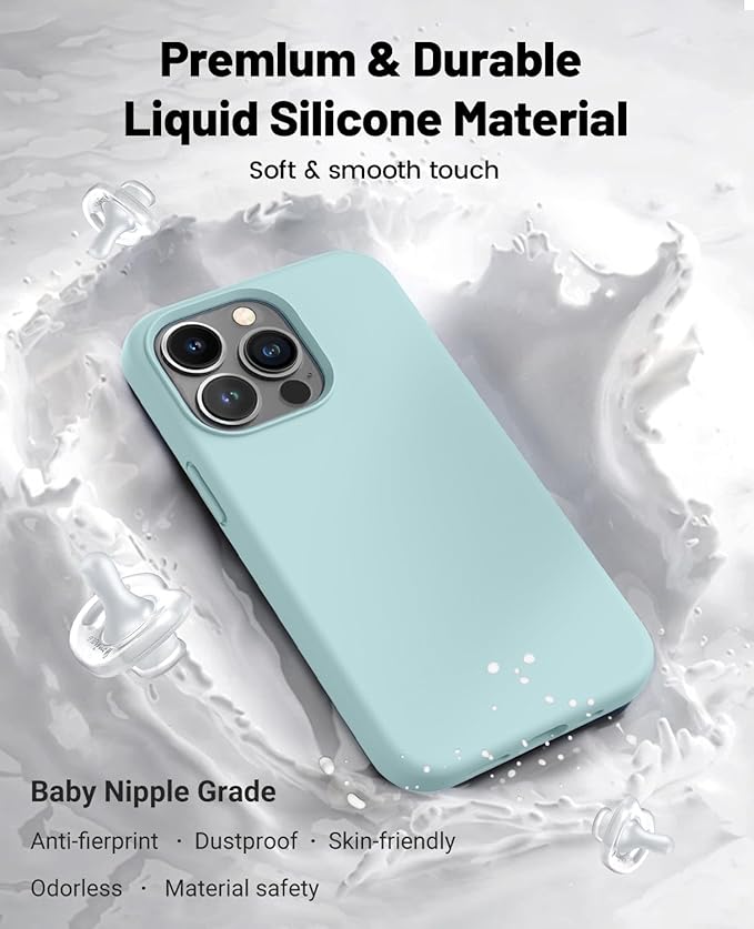 OTOFLY for iPhone 14 Pro Case [Compatible with MagSafe] Full-Body Silicone Shockproof Slim Thin Phone Case for iPhone 14 Pro 6.1 inch (Mint Green) ﻿