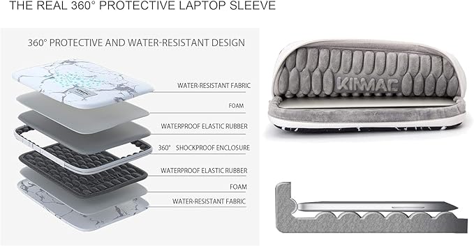 Kinmac 360° Heavy Duty Protective Laptop Computer Sleeve case Bag Cover with Handle for MacBook Pro 14 inch,14 inch-14.4 inch HP Lenovo Dell ASUS Acer Laptop
