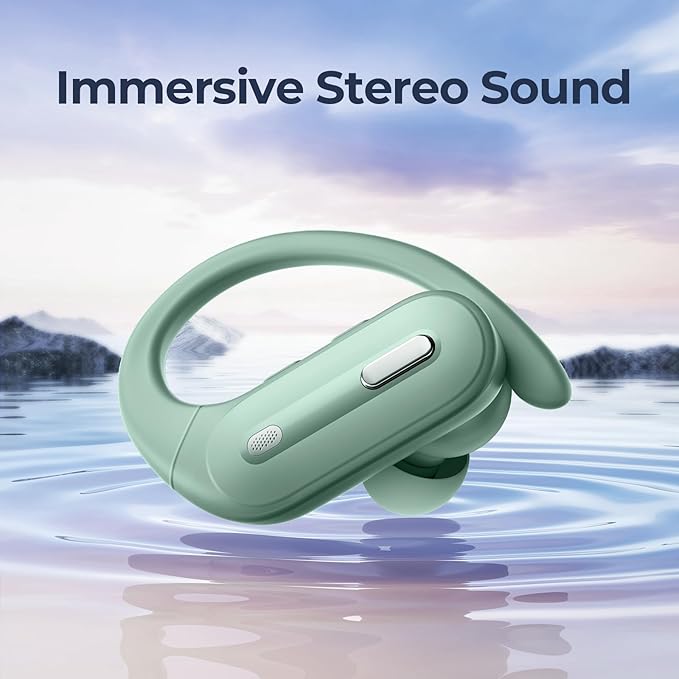 GNMN Active Noise Cancelling Bluetooth Headphones Wireless Earbuds 90 Hrs Playtime Ear Buds with Hi-Res Stereo Deep Bass Power Display Earphones with Earhooks Waterproof Transparency Headset