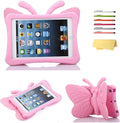 Kids Case for Apple iPad mini 5/Mini 4/Mini 3/Mini 2/Mini 1 with Kickstand Soft EVA Foam Lightweight Shockproof Stand Cover for iPad mini 5th/4th/3rd/2nd/1st Generation 7.9", Pink Butterfly