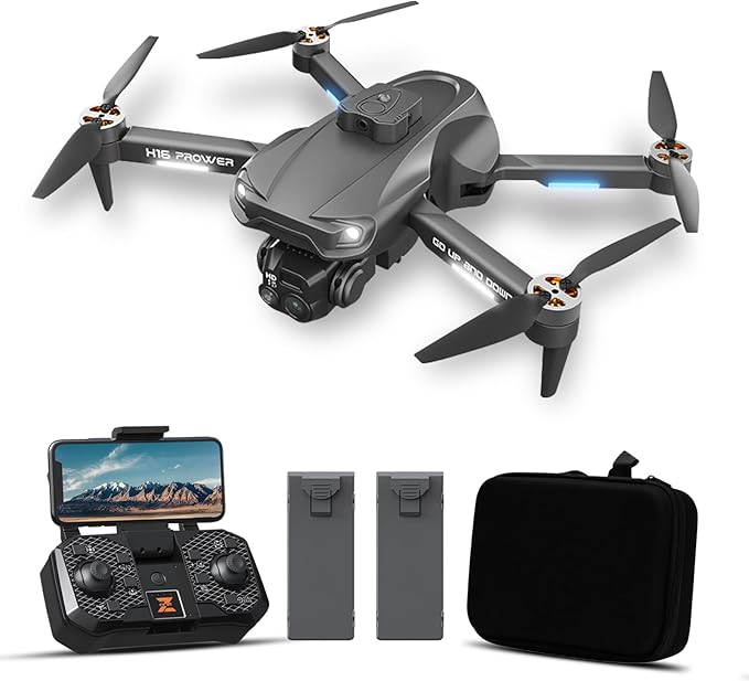 Camera Drone, TODAMU Drone with Camera for Adults&Beginners, Brushless FPV Mini Drone Easy to Fly, Obstacle Avoidance, Stable Hover, Gesture Selfie, Foldable Hover RC Quadcopter with 2 Batteries, Headless Mode