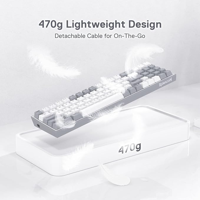 Redragon K628 Pollux 75% Wired RGB Gaming Keyboard, 78 Keys Compact Mechanical Keyboard w/100% Hot-Swap Socket, Free-Mod Plate Mounted PCB & Dedicated Arrow Keys, Quiet Red Switch