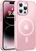 Newfuture Designed for iPhone 14 Pro Case with Magnetic [13 FT Military Drop Protection] [Compatible with Magsafe] Slim Translucent Matte Shockproof with Anti-Fingerprint Phone Case, Tender Pink
