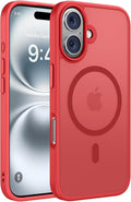 Miracase Magnetic Series for iPhone 16 Case [Compatible with MagSafe] Military-Grade Protection, Anti-Fingerprint, Slim Phone Case for iPhone 16 6.1 inch - Red