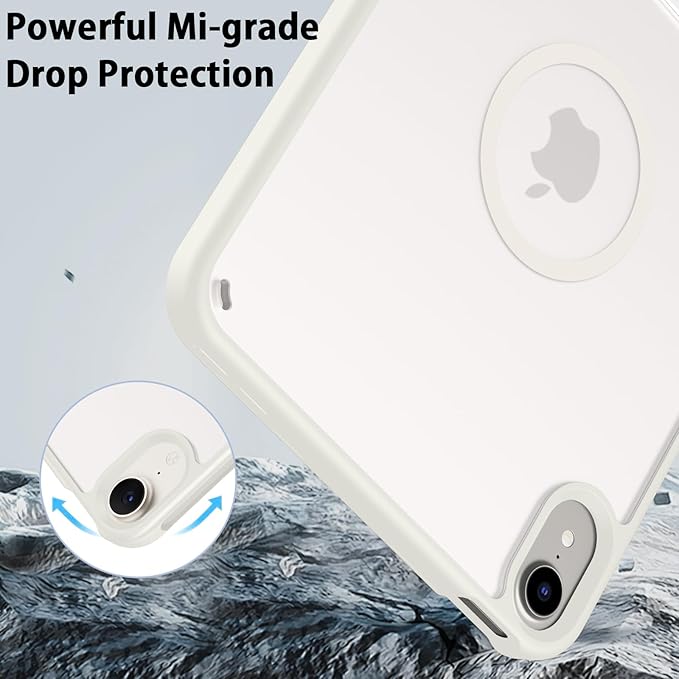 Telaso for iPad mini 7 A17 Pro 2024/iPad Mini 6 2021 Case, iPad mini 7th/6th Gen Magnetic Case with Invisible Portrait/Landscape Stand Translucent Matte Back Soft TPU Bumper Protective Cover, Stone