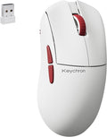 Keychron G4 8K Wireless Mouse Ultra Lightweight, 30K DPI PixArt 3950 Optical Sensor, 2.4G/Bluetooth Up to 130 Hours Battery Life, Ergonomic Design with Customizable Buttons for PC/Mac/Windows - White