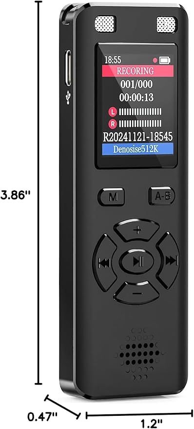 Voice Recorder - 128GB 9280 Hours Voice Activated Recorder Device with Playback, Noise Reduction, MP3 Player & Password - for Lectures, Meetings, Interviews