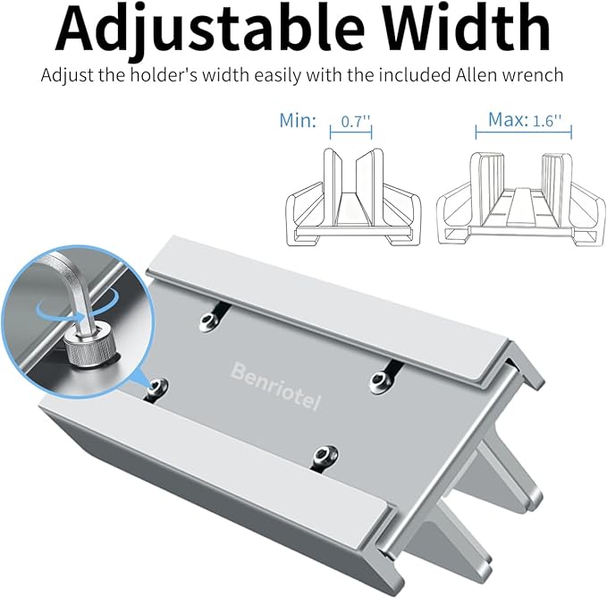 Aluminum Vertical Laptop Stand Holder for Desk Compatible with MacBook Pro, MacBook Air, Dell, HP, Lenovo, Up to 17.3 inches, Silver