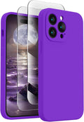 FireNova Designed for iPhone 14 Pro Max Case, Silicone Upgraded [Camera Protection] Case, Soft Anti-Scratch Microfiber Lining Inside, 6.7 inch, Neon Purple