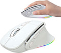 Ergonomic Mouse Large Middle Hands Dual Mode(Bluetooth+USB)Rechargeable Vertical Carpal Tunnel Bluetooth Wireless Mouse for PC/Laptop/Computer/Desktop/Tablet/ipad/Macbook Air/Pro Office Work Gift