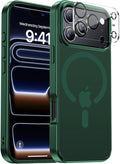 Strong Magnetic for iPhone 17 Pro case,1XLens Protector[10Ft Military-Grade Protection] Compatible with fit MagSafe Shockproof Slim Thin Cover case for iPhone 17 Pro 6.3 inch,Drak Green