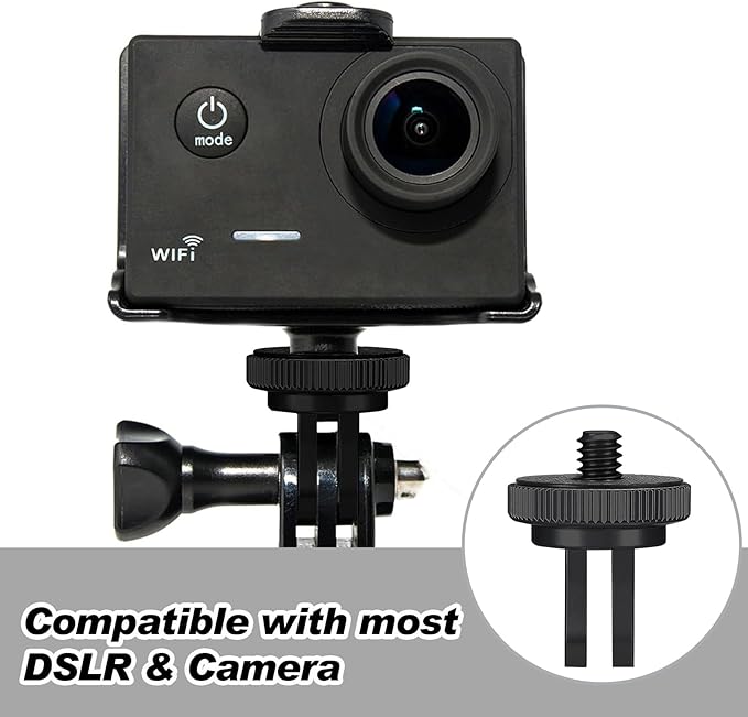 Frienda 4 Pieces Aluminum Camera Tripod Mount Adapter 1/4-20 Conversion Adapter for Tripod Compatible with GoPro Action Cameras and Other Standard 1/4 Accessories(Red, Black, Blue)