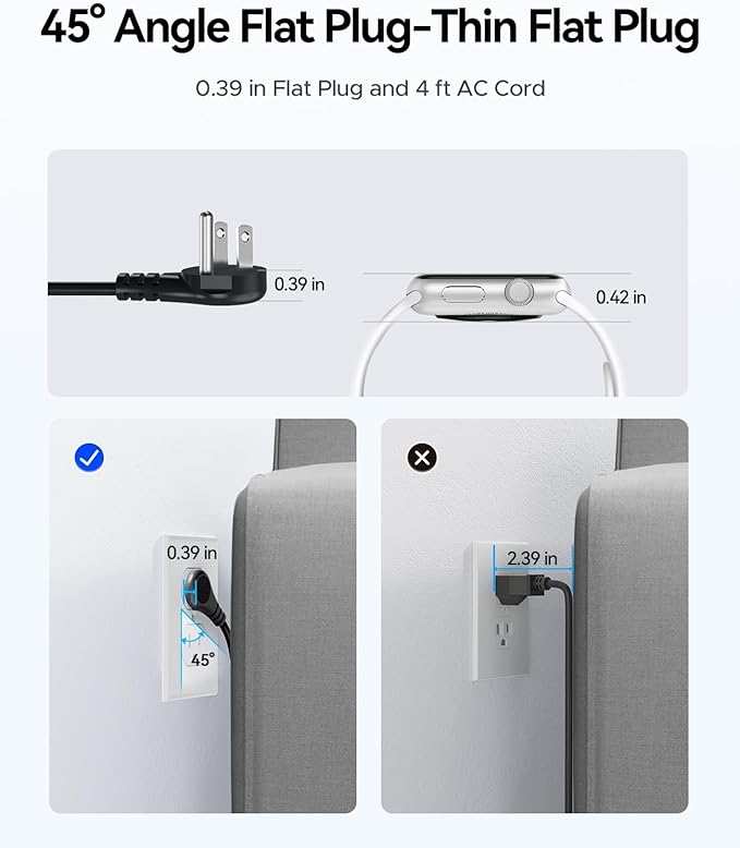 Cruise Approved Travel Power Strip, ORICO 4 Outlets 3 USB Ports (1 USB C) with 4FT Wrapped Short Extension Cord Small Power Strip, Compact for Hotel Travel Essentials-AP3
