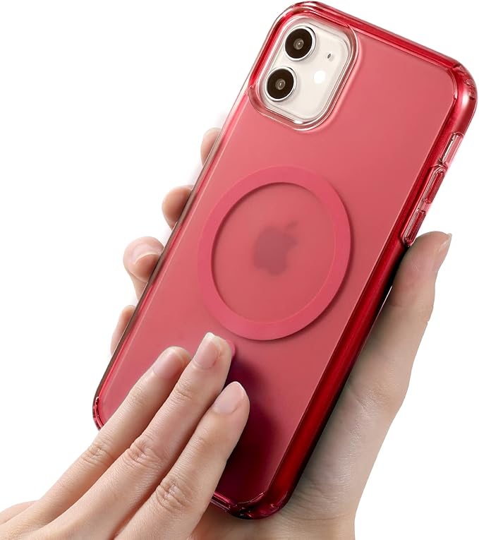 Magnetic Designed for iPhone 11 Case, [Military Grade Drop Tested] [Compatible with MagSafe] Slim Protective Translucent Matte Case for iPhone 11 Phone Case(6.1"), Matte Red