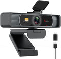 Angetube Wide Angle 4K Webcam for PC - 120° FOV, PDAF Autofocus, 2 Noise-Cancelling Mics, 1080P@60FPS, Auto Light Correction, USB-A/C, Privacy Cover, Video Conference Camera for Mac Laptop and Desktop