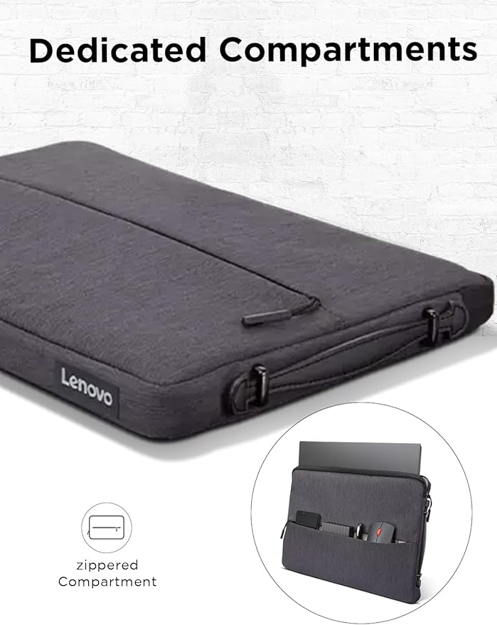 Lenovo Urban Laptop Sleeve 14 Inch for Laptop/ Notebook/Tablet Compatible with MacBook Air/Pro Water Resistant - Charcoal Grey