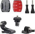 Action Camera Accessories, Adhesived Curved & Flat Mounts with Buckle, 1/4 Screw Thread with Thumb Screw, Compatible with Gopro Mounts and All Cameras