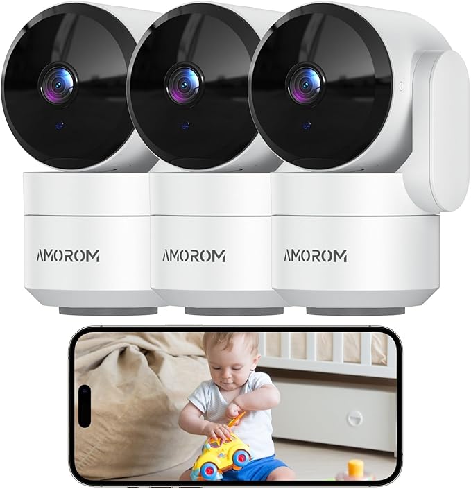 AMOROM Pet Camera 360° Home Security Cameras (3 Pack)