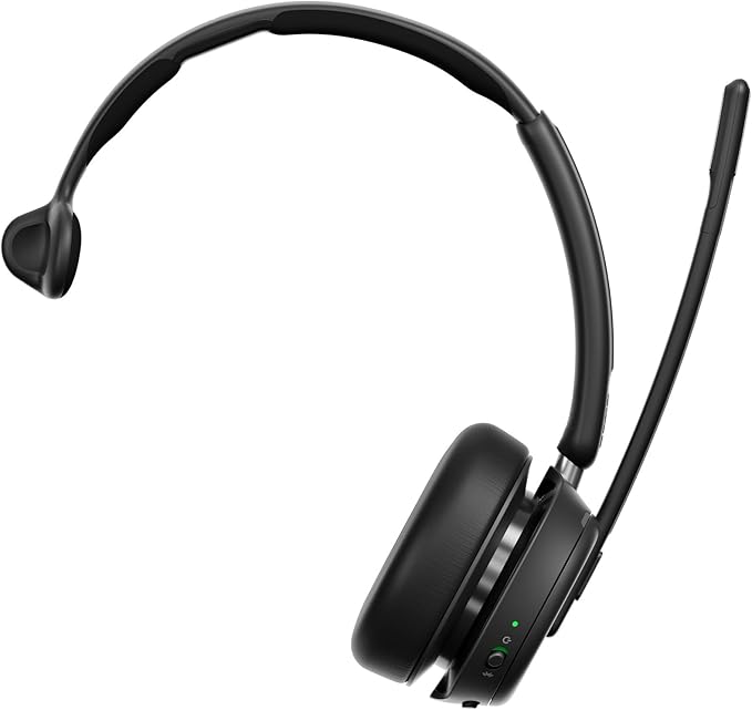 EPOS Impact 1030T Single-Sided Bluetooth Office Headset with Noise-Canceling Mic, EPOS AI Voice Pickup, Super Wideband Audio, BrainAdapt Tech, Optimized for Open Offices, Microsoft Teams Certified