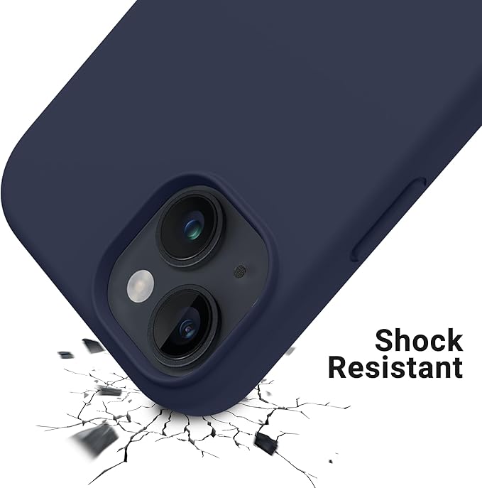 OTOFLY Designed for iPhone 15 Case, Silicone Shockproof Slim Thin Phone Case for iPhone 15 6.1 inch (Midnight Blue)