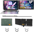 Hyangin Laptop Screen Extender 14-inch, 2026 Upgraded Ultra-Slim 1080P Laptop Monitor Extender, Ultra-Light Dual Screen Portable Monitor for 13-17.3" Laptops, Compatible with Windows/Mac/Linux/Chrome