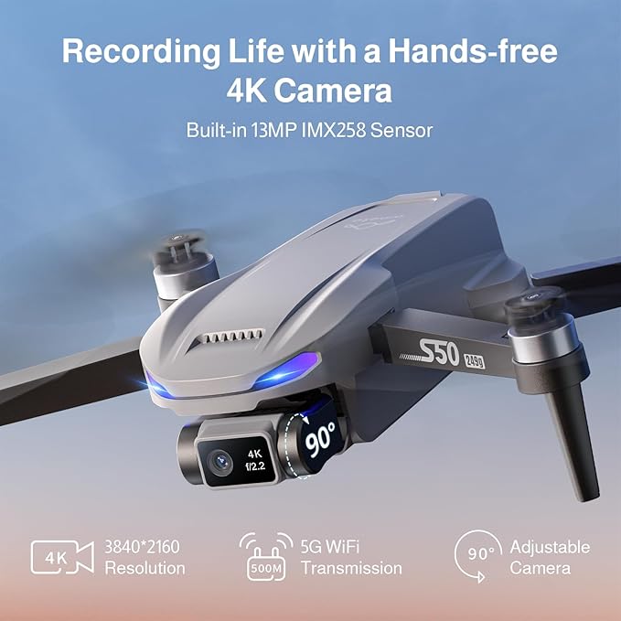 Ameta S50 Lite GPS Drones with 4K Camera with 1 Spare Battery