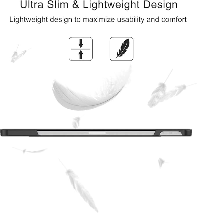 Soke Case for iPad Air 13 Inch (M3/M2) 2025/2024,iPad Pro 12.9 2022 2021(6th 5th Generation) - [Slim Trifold Stand + Auto Wake/Sleep],Protective Hard PC Back Cover (Black)