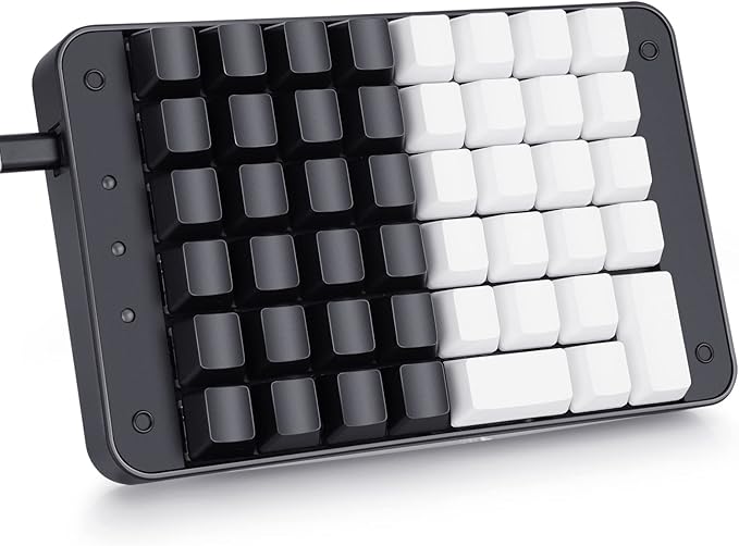 Koolertron One Handed Mechanical Gaming Keyboard with 32 Macro Keys, 46-Key Fully Programmable Mini Keypad, Mini USB Macro Keyboard for PC Gamers