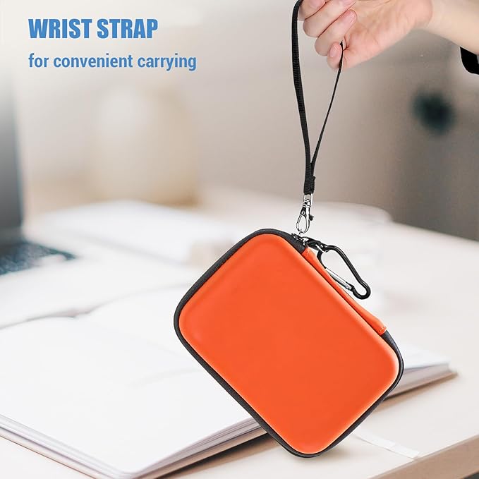 ProCase Hard Drive Case for Canvio Basics Western Digital WD Elements My Passport Seagate Portable Backup Plus Slim 1TB 2TB 3TB 4TB USB 3.0, 2.5”, Samsung T9 Portable External Hard Drive Case -Orange