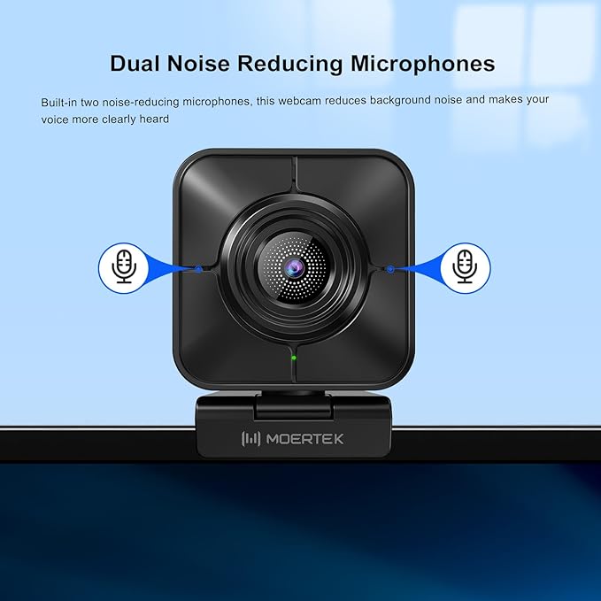 4K Webcam for PC, PDAF Streaming Camera with Dual Noise-reducing Mics, Fast Auto Focus, Auto Light Correction, 5x Zoom, 8MP USB Webcam with Privacy Cover, Plug and Play, for Switch 2/ Zoom/Teams/Meet