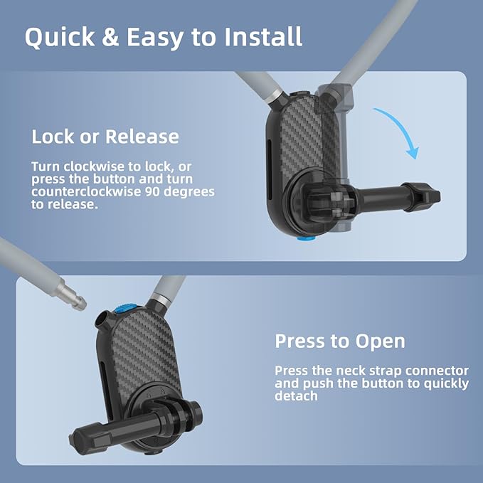 Neck Mount for Action Camera with Air Cushion, GoPro Mounts with Adjustable Strap, Compatible with Action Camera Accessories for Insta 360 X5 GoPro Hero 13/12/11/10 DJI OSMO Nano/Action 6