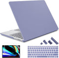 May Chen Compatible with Microsoft Surface Laptop Go 3 Go 2 Go 1 12.4 Inch Model 1943 2013 (2023 2022 2020 Release), Plastic Hard Shell Case with Screen Protector + Keyboard Cover, Lavender Gray