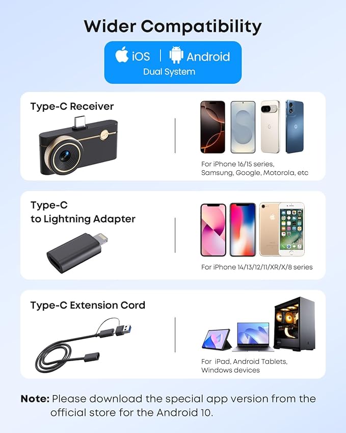 Thermal Master P3 - Thermal Camera for iOS & Android, 8mm Macro Vision Infrared Imager with 35mk NETD, 512x384 Super Resolution, 3.6℉ Accuracy, Manual Lens, Work for Home PCB Inspection, Black