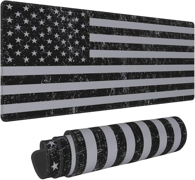 American Flag Gaming Mouse Pad, 31.5 x 11.8 Inch Large Mouse Pads for Desk, Keyboard Mouse Mat with Non-Slip Base for Home and Office