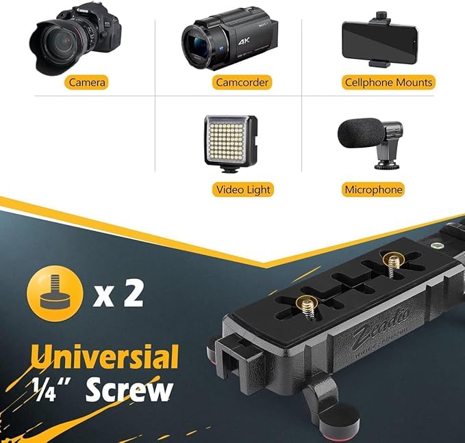 Camera Smartphone Stabilizer, Handheld Video Grip Rig, Fits for All Camera, Camcorder, DSLR and for All iPhone and Android Smartphones