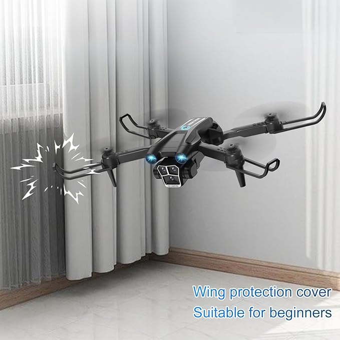 Drone with Camera 1080P HD, Mini Drone for Beginners Kids Adults, RC Quadcopter with 2 Batteries, Carrying Case, Stable Hover, Trajectory Flight, Gravity Control, One Key Take Off/Land, Black