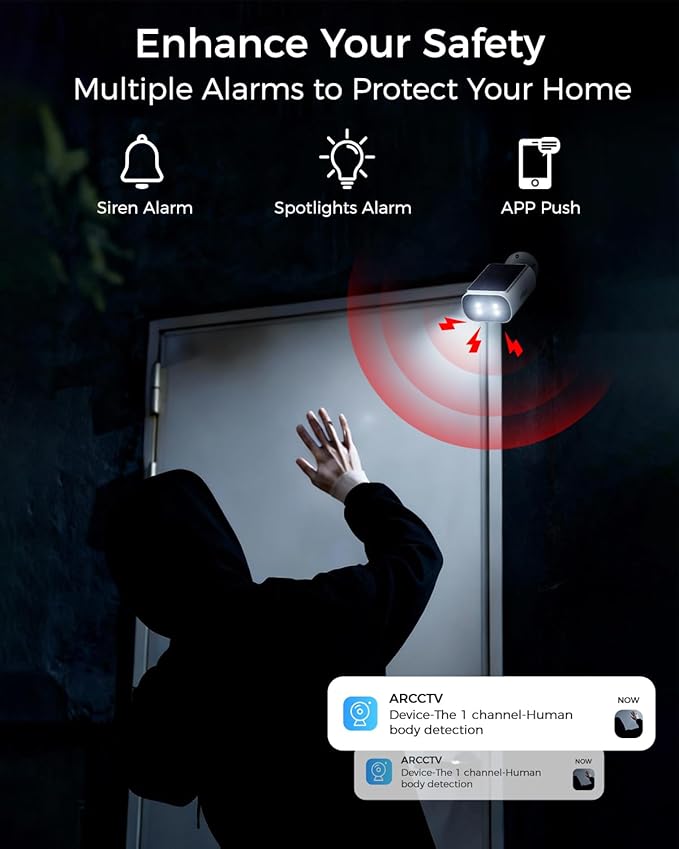 Solar Security Cameras Wireless Outdoor, 4MP Cameras for Home Security Camera System, 64GB Local Storage, No Subscription, Easy Setup, Color Night Vision, 2.4 & 5G WiFi, 4-Cam Kit