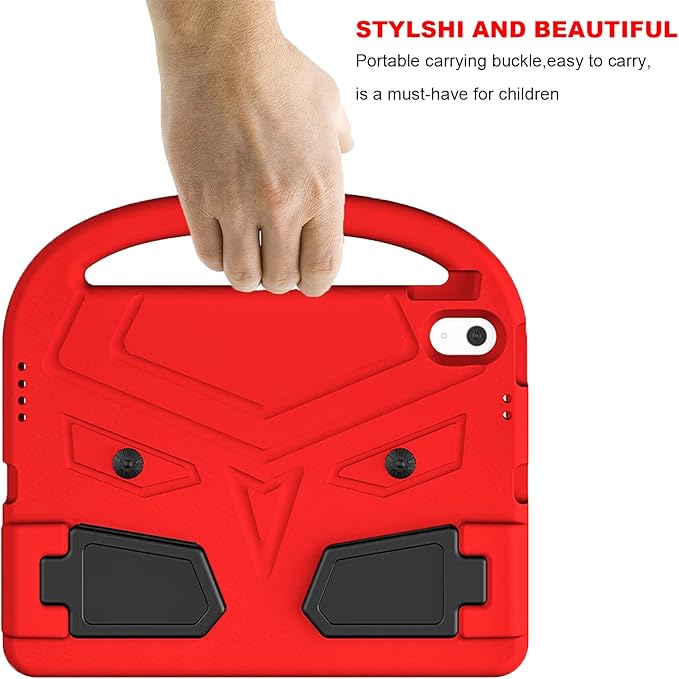 Dteck for iPad 10th Generation Case Kids 10.9 Inch 2022, Durable Lightweight Shockproof Protective Handle Stand EVA Foam Boys Girls Kids Proof Case for iPad 10th Generation 10.9 Inch 2022,Red