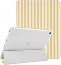 Lovmooful Compatible for iPad 11th 11-Inch A16 (2025),iPad 10 (10.9-Inch,2022 Model,10th Generation) Case with Pencil Holder Cute Striped Aesthetic Design Soft TPU Trifold Stand Protective-Yellow