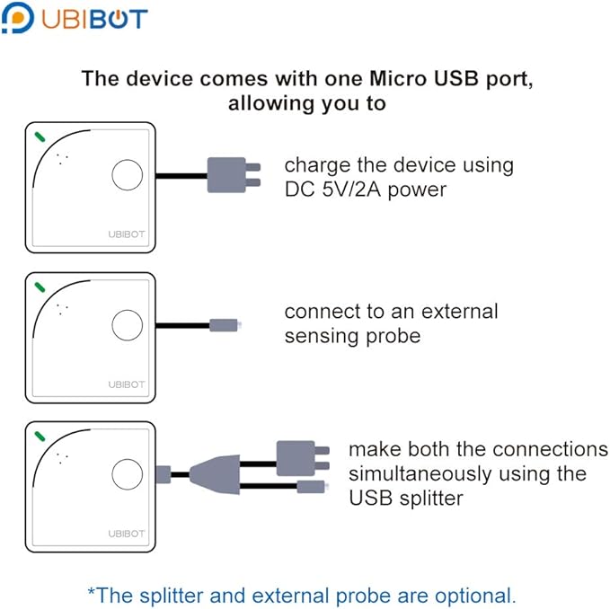 DS18B20 Temperature Probe, Waterproof External Probe for Refrigerator,Remote Temperature Monitor for Hot Tub,Swimming Pool,-55 to 125 C,USB Connector (Matches with Ubibot WS1,WS1 Pro only)(3m)