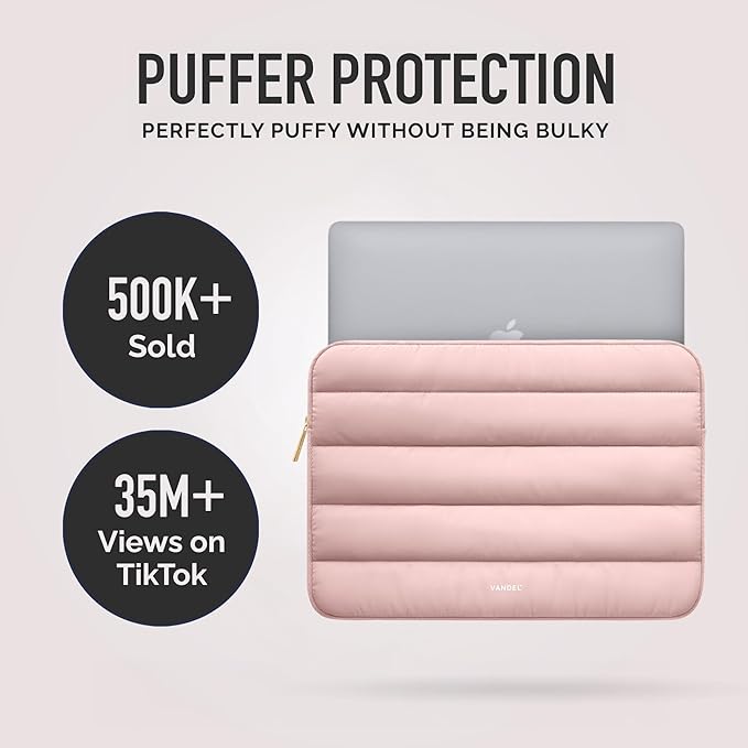Vandel The Original Puffy Laptop Sleeve Case, 13-14 inch Laptop Sleeve Bag Case 13.3 Inch, Compatible with MacBook Air 13, Pro 14/13 iPad Pro 12.9, HP Dell ASUS, Computer Bag Cover