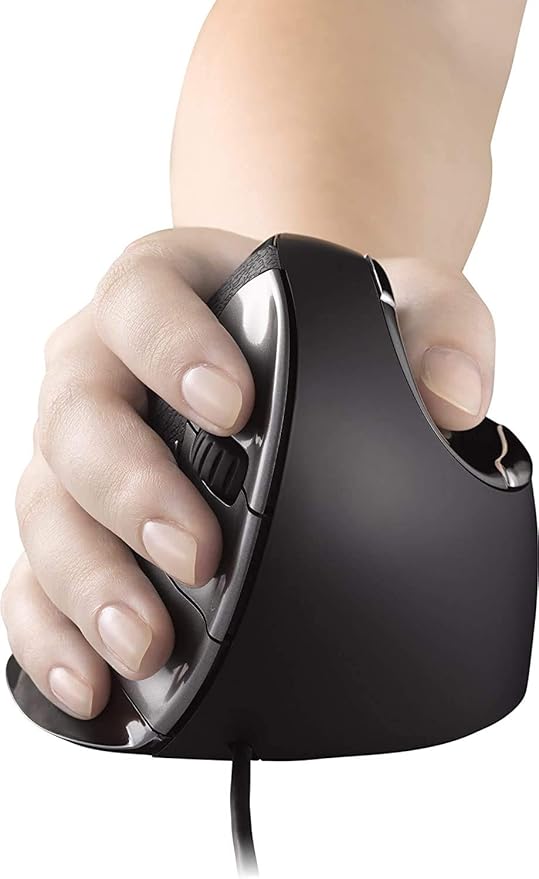 Evoluent Vertical Mouse D Medium (VMDM) - Ergonomic Wired Mouse for Laptop and PC with Jestik Microfiber Cloth